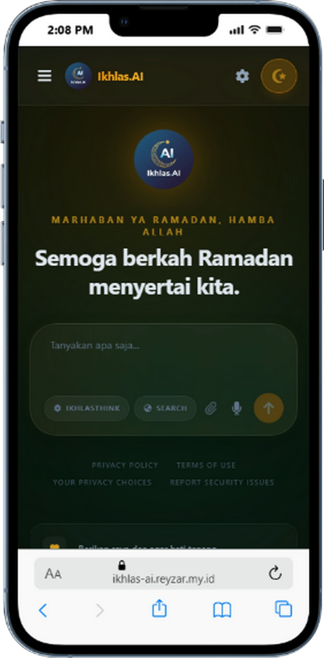iPhone 13 Pro Al-Ikhlas AI